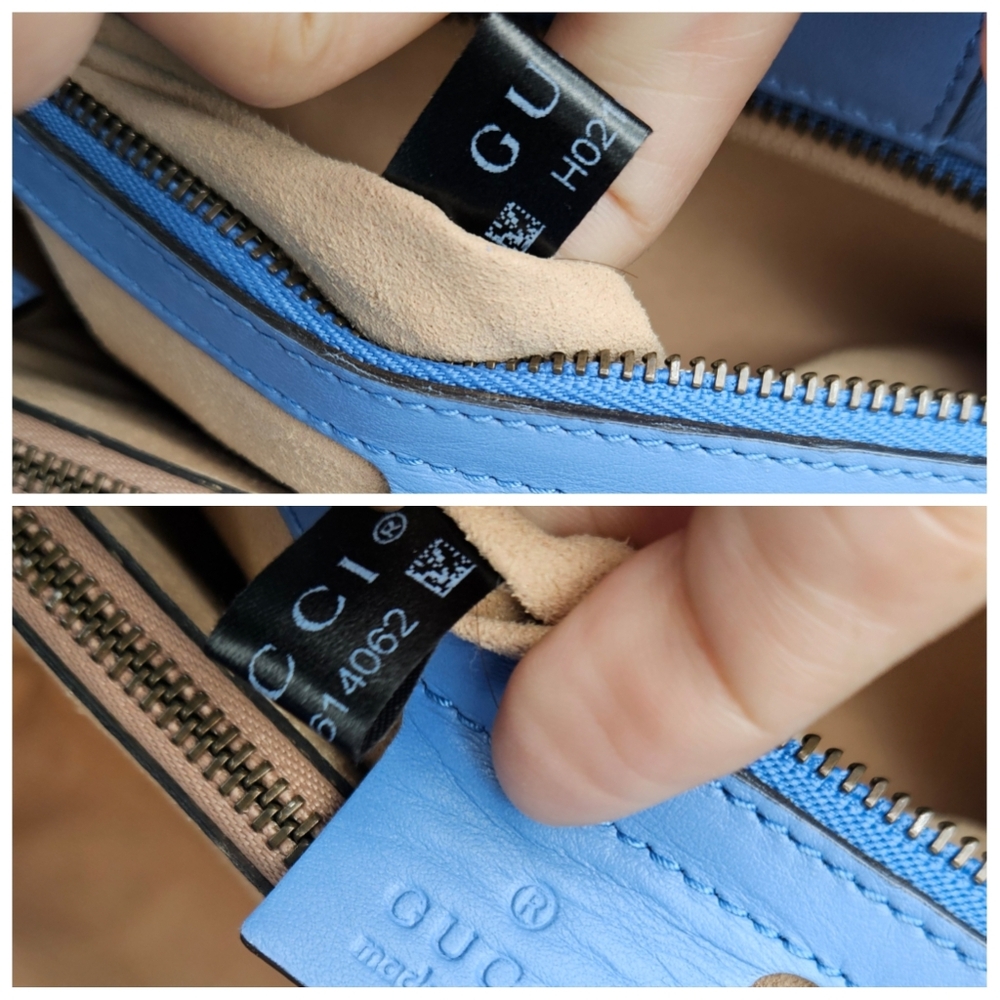 Authentic Gucci GG Marmont Blue Leather #4350M - Picture 8 of 10